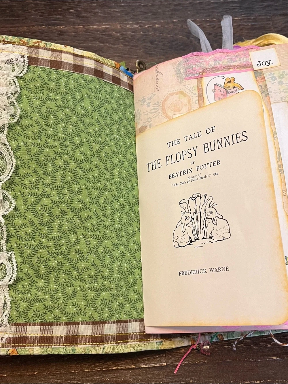 Peter Rabbit Beatrix Potter Gardening Junk Journal  Decorated Softcover 3 Sig